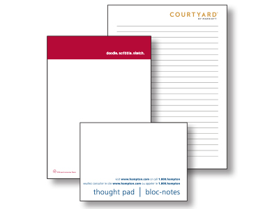 In-Room Note Pads | professionally printed by The New Beaver Press
